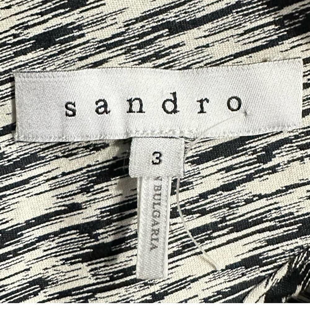 Sandro Paris Open Back Sheath Mini Dress Women's 3 Black White Sleeveless - Picture 7 of 10